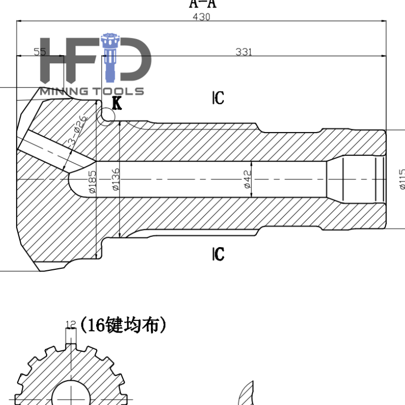Industrial Top QL80 Borehole DTH Button Bit for Well Drilling